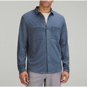 Lululemon Soft Knit Blue Overshirt size M Front Snap